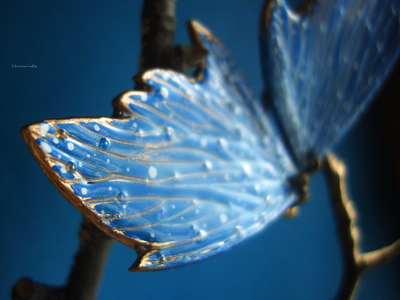 "Вавилонский мотылёк", крупные серьги-крылья авторской работы