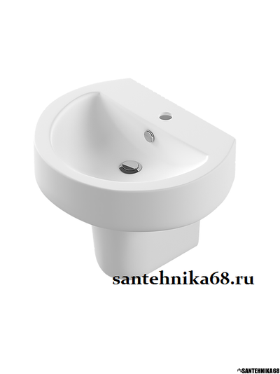 Умывальник тюльпан c полупьедесталом Sanita Luxe Best-55 с отверстием