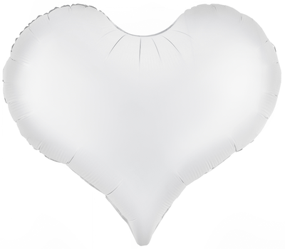 Шар (24''/61 см) Сердце, Люкс, Белый, Сатин