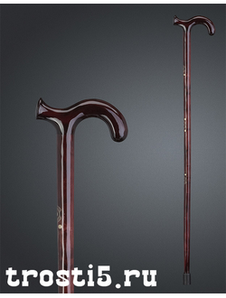 Оригинальная трость из кизила "Сорс" с мельхиоровой всечкой и доп лакировкой