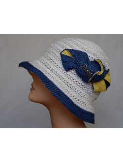 Летняя  шляпа с бантом Vizio Италия 5487 P белая фото