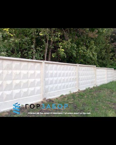 Забор из бетонных плит П6-В без фартука