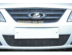 Защита радиатора для Lada Largus 2019-2021 (4 части) black верх