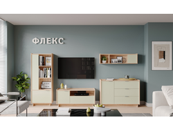 Композиция гостиной ФЛЕКС Дуб Комано-Шалфей