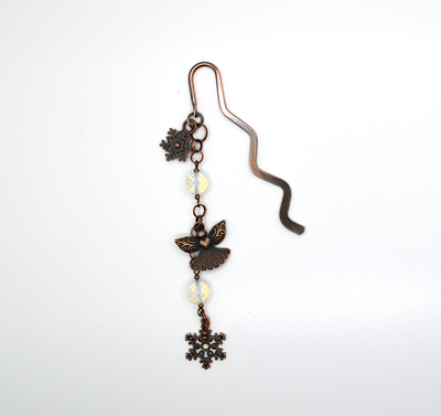 Закладка "Зимний Ангел" с опалами