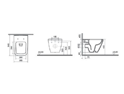 Комплект: Подвесной безободковый унитаз Vitra Integra Square, с сиденьем с микролифтом, инсталяцией и панелью управления Root Round хром, 9856B003-7207