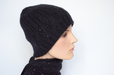 Черная шапка и шарф Италия Визио