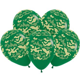 Воздушные шары с гелием "Камуфляж" 30см