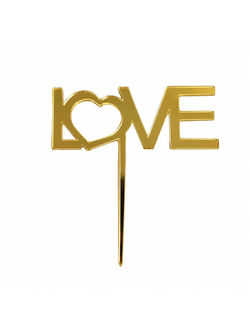 Топпер акриловый LOVE (золото)