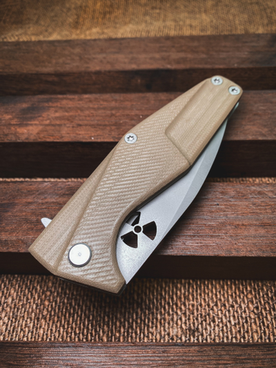 Складной нож URAN сталь AUS 10, рукоять G10, цвет тан