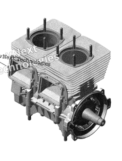 Шорт блок 552 XP оригинал BRP 420055208/420079758 для BRP LYNX/Ski-Doo Rotax 550F (2010-2019) (Short Block 552 XP)