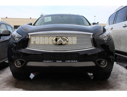 Защита радиатора Infiniti FX37 2010-2012/FXII37 2012-2013/QX70 2013-... (дизель) chrome низ PREMIUM