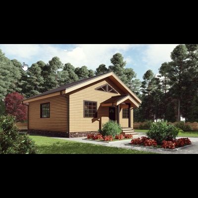 Одноэтажный каркасный дом с двумя спальнями 67м² (SK22)