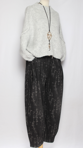 Джинсы "Серые веточки" графит р.48-54