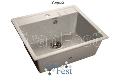 Керамическая мойка Granfest Гранфест QUADRO GF-Q560 1 секционная мойка с отверстием под смеситель