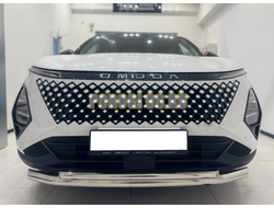 Защита переднего бампера двойная Папа Тюнинг d60/42 для OMODA C5 Рестайлинг 2024-