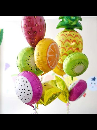 Фонтан из фольгированных шаров Фрукты на assorti123.ru