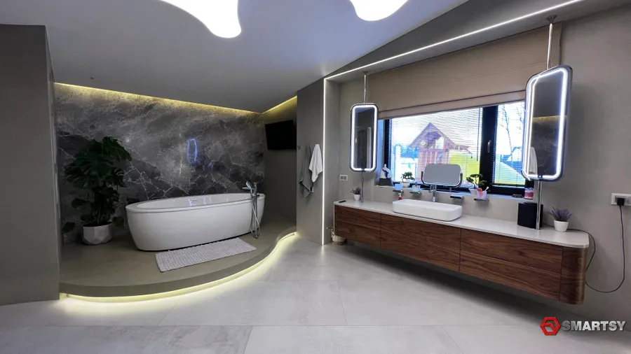 Поворотные зеркала с подсветкой из нержавейки