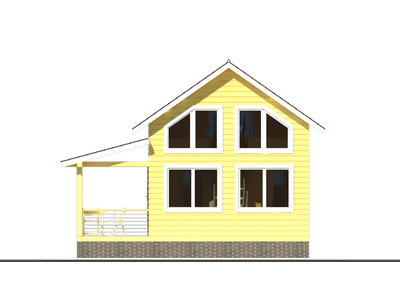 Д-11 ДАЧНЫЙ ДОМ ИЗ БРУСА: ГАБАРИТНЫЕ РАЗМЕРЫ: (6,5Х6М), ОБЩАЯ ПЛОЩАДЬ: 54,5М²