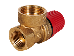 Клапан предохранительный ROMMER 1/2x 3/4х 1/4 для отопления 3 бар с выходом под манометр (Арт. RVS-0