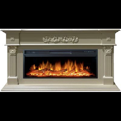 Линейный электрокамин Лидс SL с очагом Vision 42 LOG LED