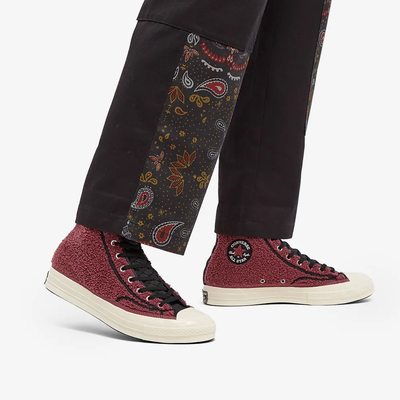 бордовые зимние Кеды Конверс высокие 172007C фото