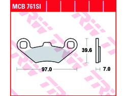 Тормозные колодки передние/задние TRW MCB761SI (FA159) для квадроциклов Polaris SPORTSMAN 300/400/500/600/700/800, RANGER RZR 800//Stels Guepard 800 (2203452)