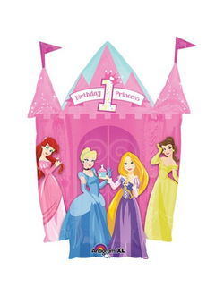 Фольгированный шар замок "1 день рождения" (63*63)