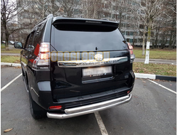 Защита заднего бампера двойная d76/60 для Toyota Land Cruiser Prado 150 (2010-2014; 2014-2017)
