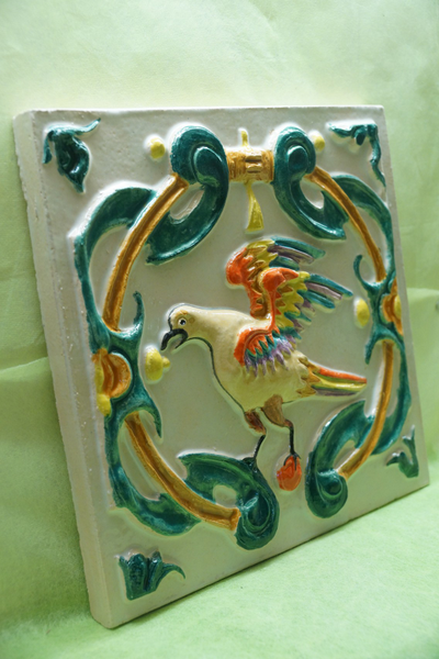 Попугай (фасадный изразец)