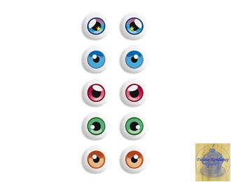 Сахарные мини-медальоны "Глазки цветные", 10 шт, микс