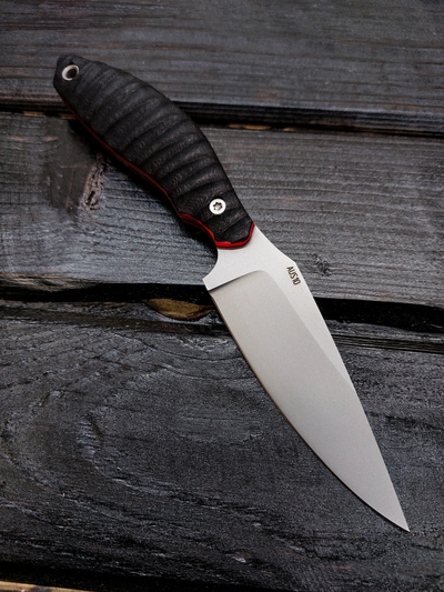 нож БЕЛКА сталь AUS10, рукоять G10, цвет  ЧЕРНО-КРАСНЫЙ