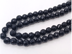 Агат тонированный граненый на нити  10мм черный