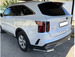 Защита заднего бампера угловая d60 для Kia Sorento (2020-...)