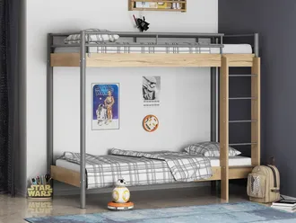 Двухъярусная металлическая кровать ХЕЛЬГА (цвет в ассортименте)