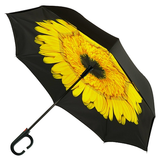 Обратный полуавтоматический умный зонт, цветной с рисунком