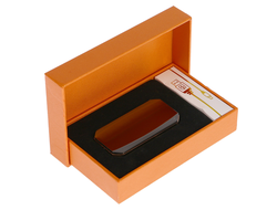 Зажигалка электронная в подарочной коробке ,USB, спираль, слайдер, чёрная, 3х6.5 см