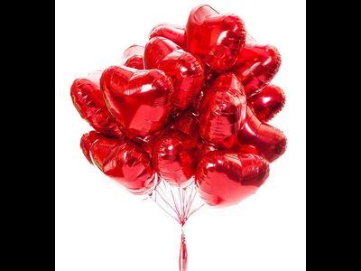 Облако шаров 20 сердец Фольгированные шары