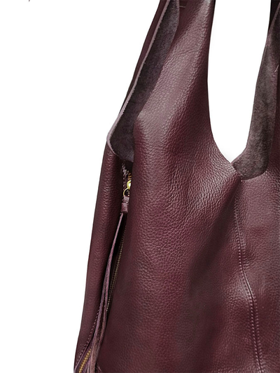 (АРТИКУЛ: 9972/0) СУМКА-МЕШОК ЖЕНСКАЯ, БОЛЬШАЯ, НАТУРАЛЬНАЯ КОЖА, БОРДОВАЯ, БЕЗ ПОДКЛАДКИ, С МЕШКОМ-ВСТАВКОЙ ВНУТРИ, ЧЕРЕЗ ПЛЕЧО