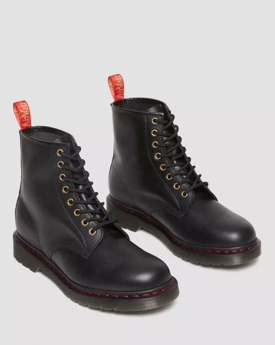 Dr martens red black sales
