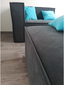 Диван бескаркасныйс240см велюр графит