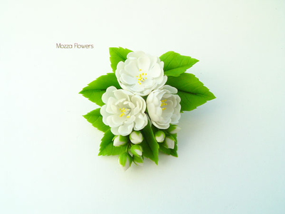 Зажим для волос "Белоснежный жасмин".