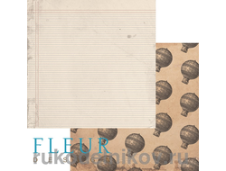 лист бумаги для скрапбукинга "Тетрадь", коллекция "Ретро базовая"