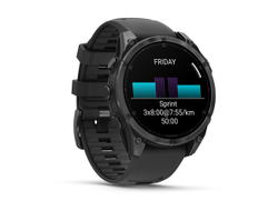Умные часы Garmin Fenix 8 - 47 мм, AMOLED серый, черный силиконовый ремешок (010-02904-00)
