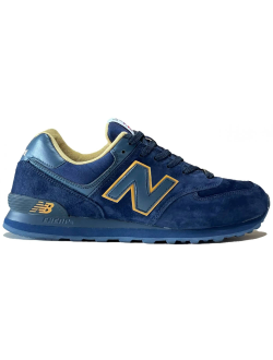 New Balance 574 Темно-синие замшевые