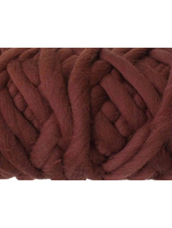 Шерсть для валяния, лента гребенная, Камтекс, полутонкая, коричневый (121), 50г