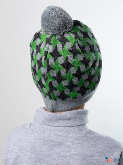 Шапка  21201-07, цвет серый,зеленый р. 52-54