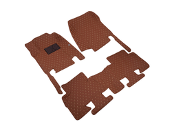 Автомобильные 3D коврики ЭКОНОМ коричневая экокожа с бежевой нитью