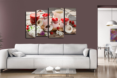 Модульная картина "Ягодные сливки"