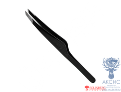 Пинцет для бровей Solinberg G807, (ручная заточка) чёрный, наклонное окончание с четкими гранями